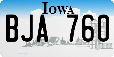 IA license plate BJA760