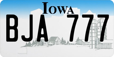 IA license plate BJA777