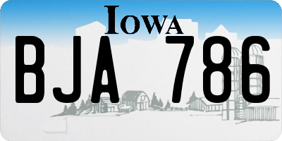 IA license plate BJA786