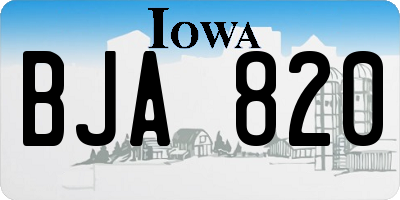 IA license plate BJA820