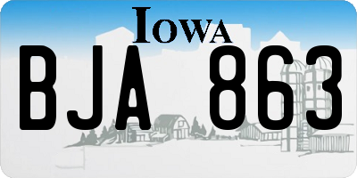 IA license plate BJA863