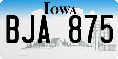 IA license plate BJA875