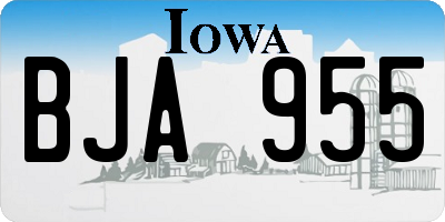 IA license plate BJA955