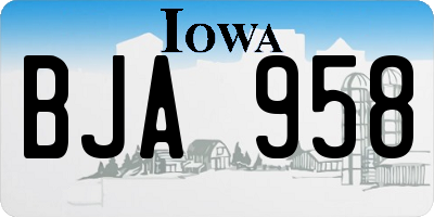 IA license plate BJA958