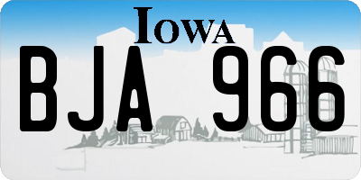 IA license plate BJA966