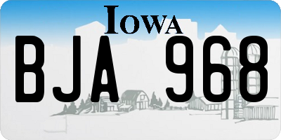 IA license plate BJA968