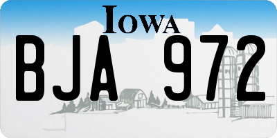 IA license plate BJA972