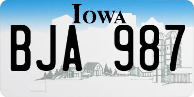 IA license plate BJA987