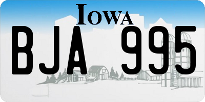 IA license plate BJA995