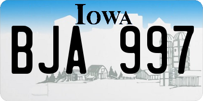 IA license plate BJA997
