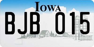 IA license plate BJB015