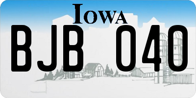 IA license plate BJB040