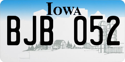 IA license plate BJB052