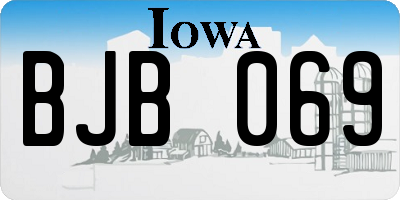 IA license plate BJB069