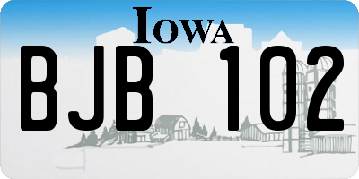 IA license plate BJB102