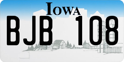 IA license plate BJB108