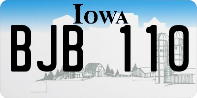 IA license plate BJB110