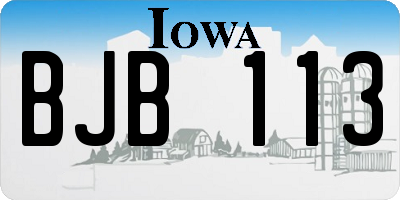 IA license plate BJB113
