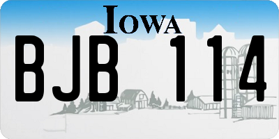 IA license plate BJB114