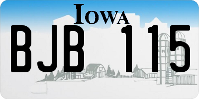IA license plate BJB115