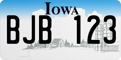 IA license plate BJB123