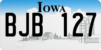 IA license plate BJB127