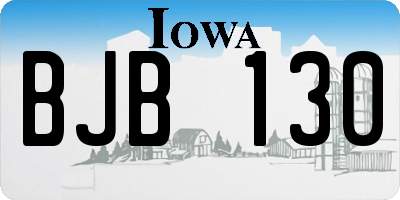 IA license plate BJB130