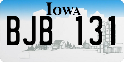 IA license plate BJB131