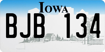 IA license plate BJB134