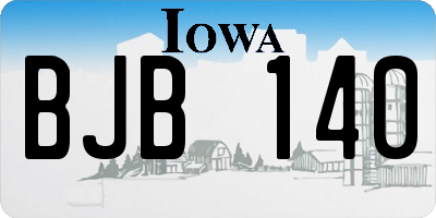 IA license plate BJB140