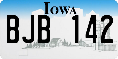 IA license plate BJB142