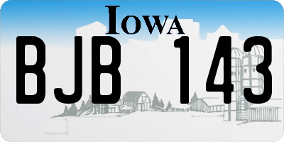 IA license plate BJB143