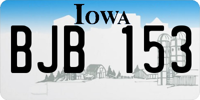 IA license plate BJB153