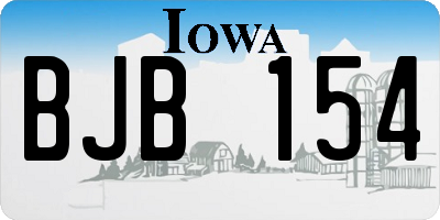 IA license plate BJB154