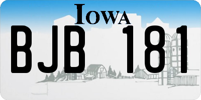 IA license plate BJB181