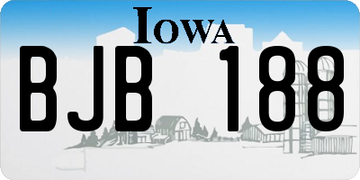 IA license plate BJB188