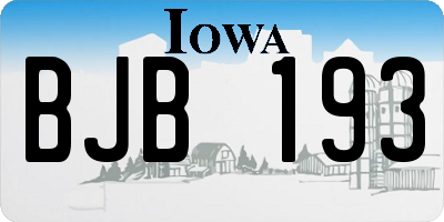 IA license plate BJB193