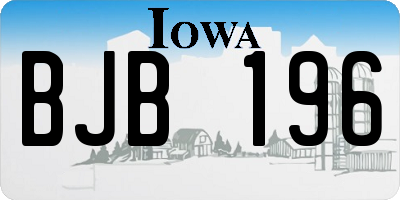 IA license plate BJB196
