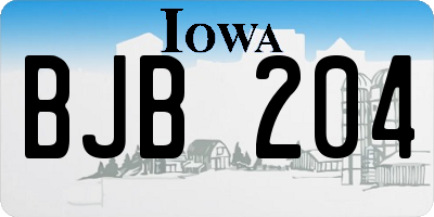 IA license plate BJB204
