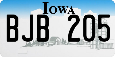 IA license plate BJB205