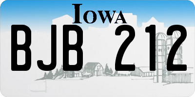 IA license plate BJB212