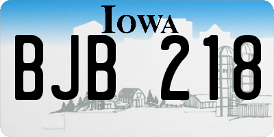 IA license plate BJB218