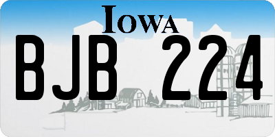 IA license plate BJB224
