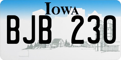 IA license plate BJB230