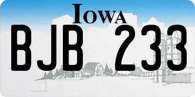 IA license plate BJB233
