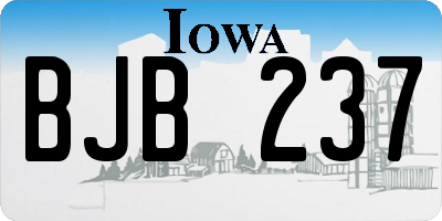 IA license plate BJB237