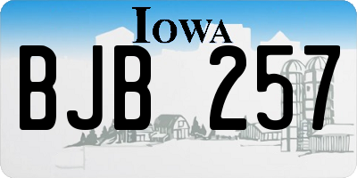 IA license plate BJB257