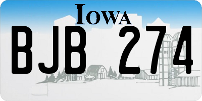 IA license plate BJB274