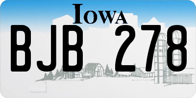 IA license plate BJB278