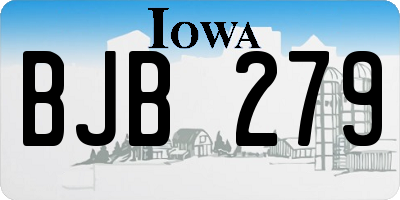 IA license plate BJB279